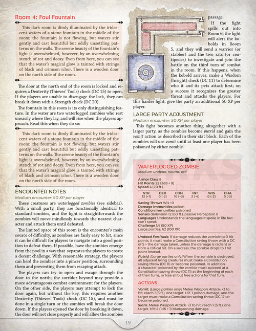 D&D Adventure: Bloodstained Temple Page Sample